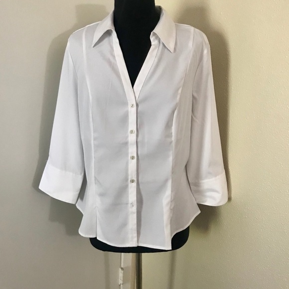Cato Tops - Cato White Button Down Blouse. Size Large.